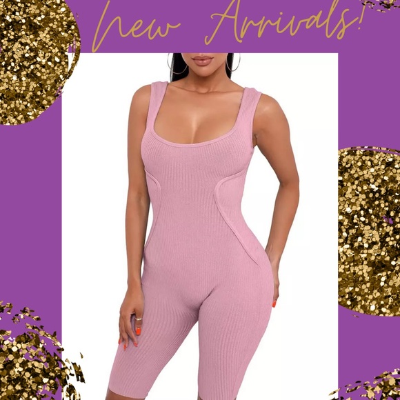 Hot, new women’s ribbed, bodycon romper - Picture 2 of 2